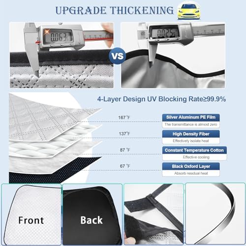 KMF 8pcs Thicken Sun Shades for Porsche Cayenne 2019-2025 Accessories, Full Car - Image 5