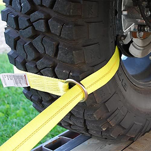 Car Tie Down Straps, 4PK 2"x96" Tire Tie Downs, Snap Hooks - Image 4