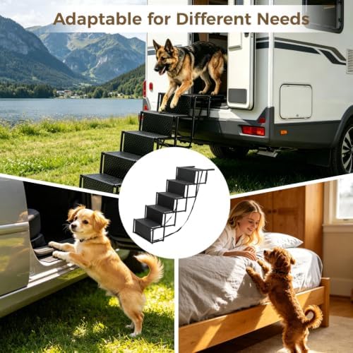 Foldable Dog Stairs for Large Dogs, 5-Step Wide Pet Ramp for Vehicle Trunk - Image 5