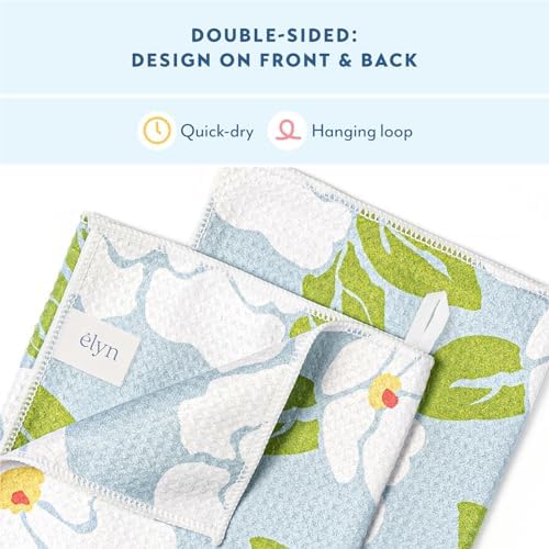 ELYN Microfiber Kitchen Dish Towel Set, Quick-Dry & Absorbent Waffle Weave - Image 4