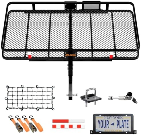Mockins 60"x24"x6" XL Heavy Duty Trailer Hitch Cargo Carrier w/ 500 Lbs Cap by Mockins