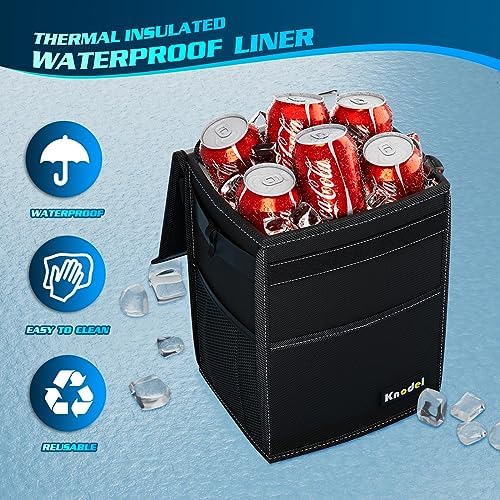 K KNODEL 2 Gallon Black Leak-Proof Waterproof Car Trash Can - Image 4
