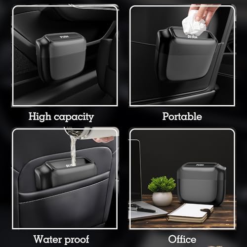 1 Pack Car Trash Can with Lid, Built-in Storage Garbage Bag - Image 4