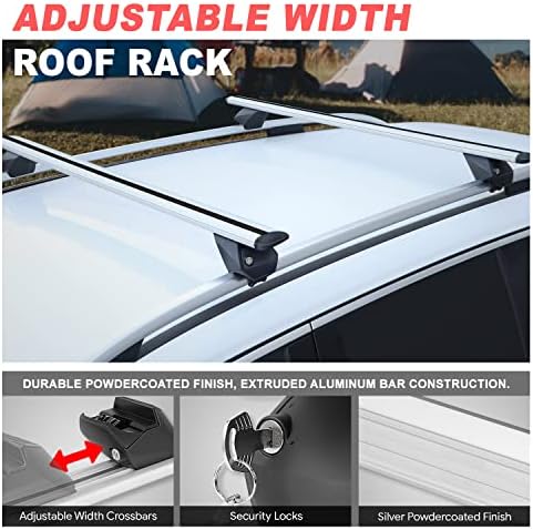 J2 Engineering J2-RR-135-WH Pair of 55" Aluminum Roof Rack Cross Bars Cargo - Image 3