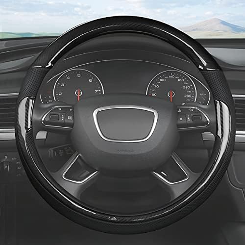 Moly Magnolia 15 Inch Car Steering Wheel Cover, Bright Black - Image 6