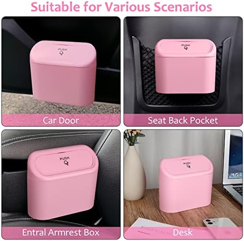 Accmor Car Trash Can with Lid, Vehicle Trash Bin Car Dustbin Garbage Organizer - Image 5