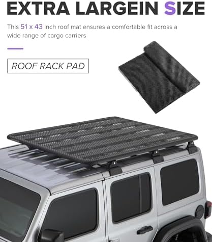 Roof Rack Pads, Car Accessories Universal 51"x43" Roof Cargo Bag Protective Mat - Image 3