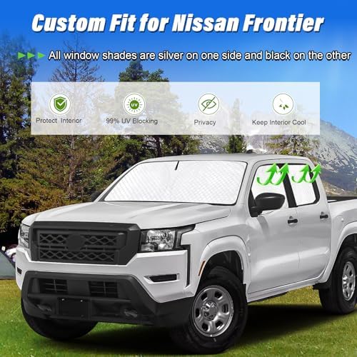 KMF 5pcs Thicken Sun Shades for Nissan Frontier 2022-2025 2026 Accessories - Image 2