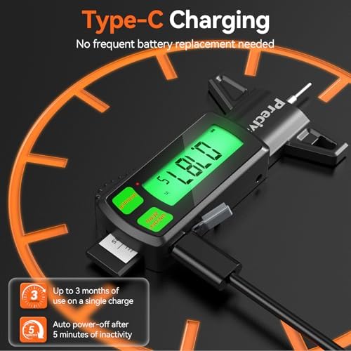 Preciva Rechargeable Tire Tread Depth Gauge, Touch Screen Digital Tire Depth - Image 6