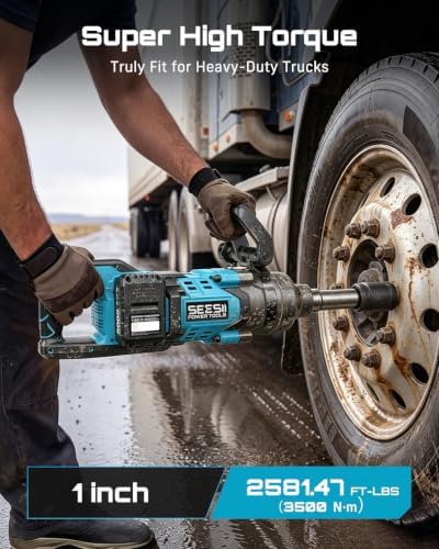 Seesii Cordless 1 inch impact gun 2581.47 FT-LBS High Torque Impact Wrench - Image 2