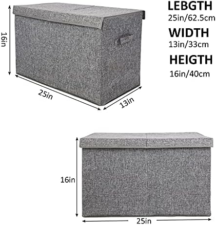 Large Toy Box Storage with Lid, Collapsible Sturdy Toy Chest Storage Bin - Image 4