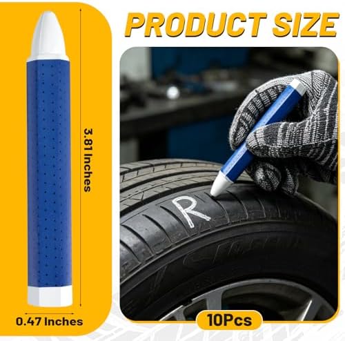 10 Pack White Tire Marking Crayons, Industrial Wax Crayon Sticks - Image 2