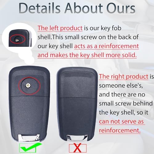 SUPALAND Flip Key Fob Shell Case Replacement Fits - Image 5
