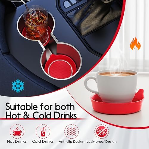 Amooca 2-Pack Car Cup Holder Coaster Bling Crystal Rhinestone Car Interior - Image 2