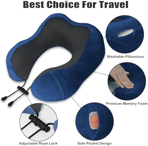 Travel Pillow, Memory Foam Neck Pillow - Image 3