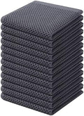 Kitinjoy 100% Cotton Waffle 12-Pack Kitchen Towels, Dark Grey by Kitinjoy