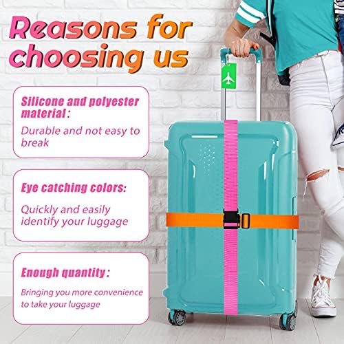 Weewooday 8 Pcs Luggage Straps Suitcase Tags Set - Image 4