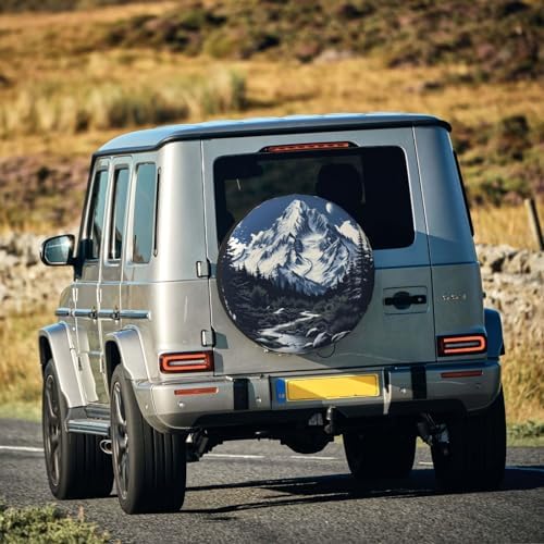 Spare Tire Cover Mountains Lake Tree Nature Landscape Wheel Covers Weatherproof - Image 6