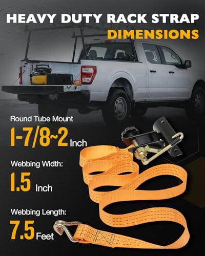 Rack Ratchet Straps, Ladder Rack Straps, Truck/Lumber/Pipe/Roof Rack Straps - Image 3