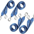 4 Pack Tow Strap 2" x13' Heavy Duty Blue Nylon Recovery Hooks Emergency by DRENIS