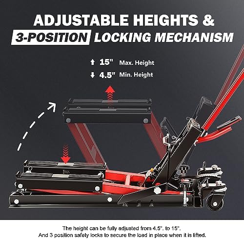 DNA Motoring Steel Hydraulic Motorcycle ATV Scissor Lift Jack Hoist Stand - Image 4