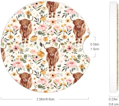 Ceramic Car Coasters – Absorbent Car Cup Holder Coaster Set - Image 4