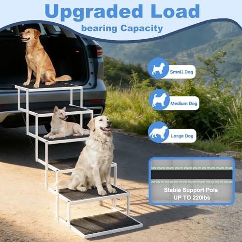 Dog Steps for Car & SUV – 6-Step Foldable Pet Stairs for Large Dogs, Non-Slip - Image 2
