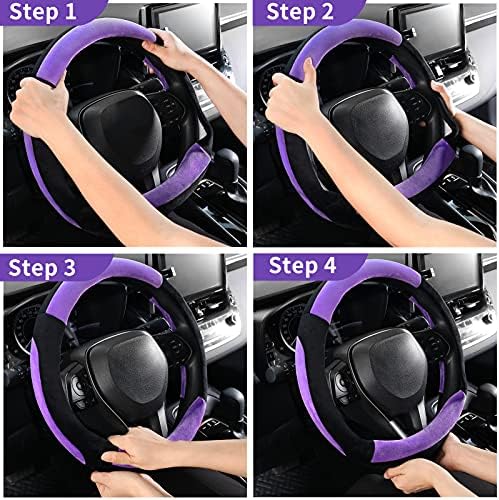 SEG Direct Car Steering Wheel Cover 14.5"-15", Plush Velvet Summer Winter - Image 5