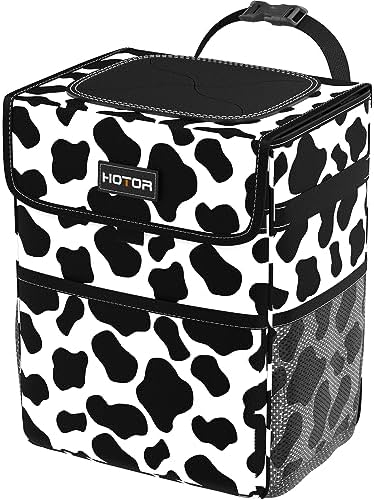 HOTOR Car Trash Can, Leak-Proof Car Organizer, Cow Print by HOTOR