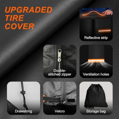 Tire Storage Cover, 600D Heavy Duty Holds 4 Tires Up to 36 Inch - Image 5