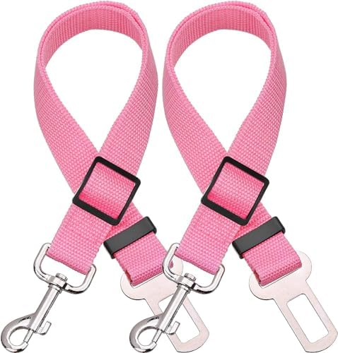Elisel Elisel 2 Packs Adjustable Length Pet Dog Cat car seat Belt Pet seat Belt by Elisel