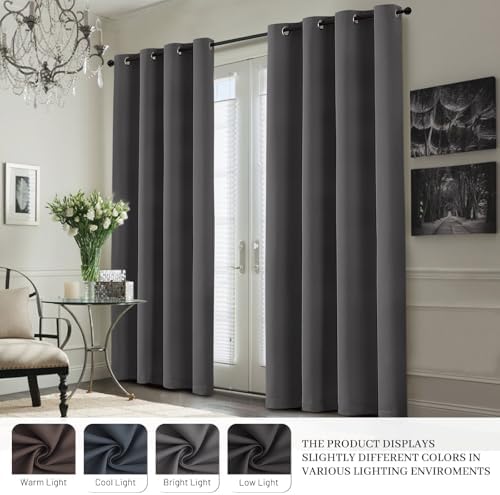 Yakamok Charcoal Grey 100% Blackout Curtains 63 Inches Long 50" Wide 2 Panel - Image 7