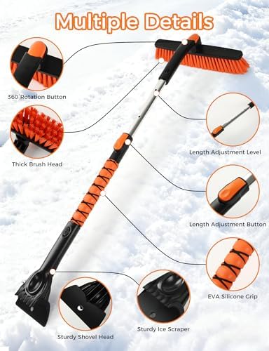 41" Ice Scrapers for Car Windshieldand Extendable Snow Brush - Image 6
