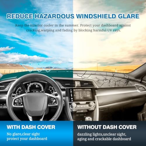 FIILINES Dash Cover for 2016-2021 Honda Civic, Dashboard Mat Exact Fit for - Image 6