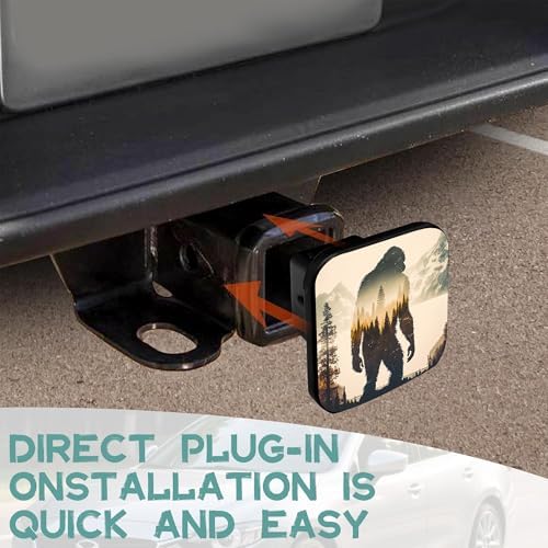 Trailer Hitch Cover, Sasquatch Mountains Forest Tow Hitch Cover - Image 6