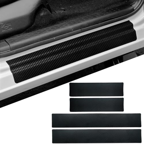 Car Accessories 4 Pcs Carbon Fiber Door Sill Scuff Plate Auto Door Entry Guard by Hong+HT