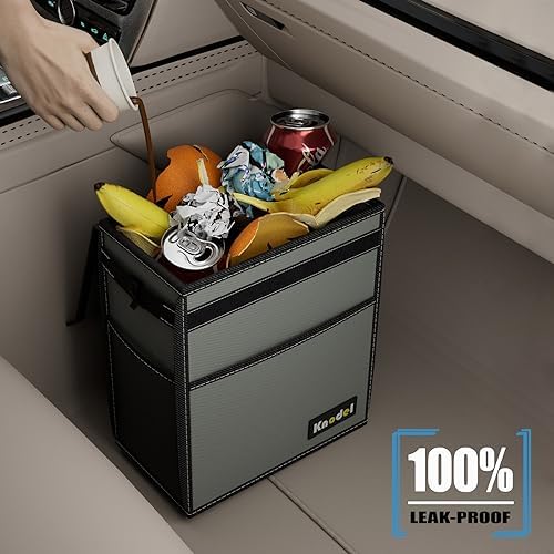 K KNODEL Car Trash Can with Lid, Car Garbage, Bin and Bag - Image 6