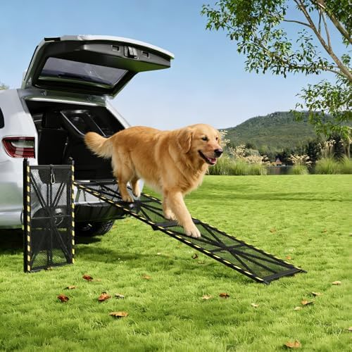 63" × 20" Vehicle Pet Ramp, Steel Dog Ramp by Garvee