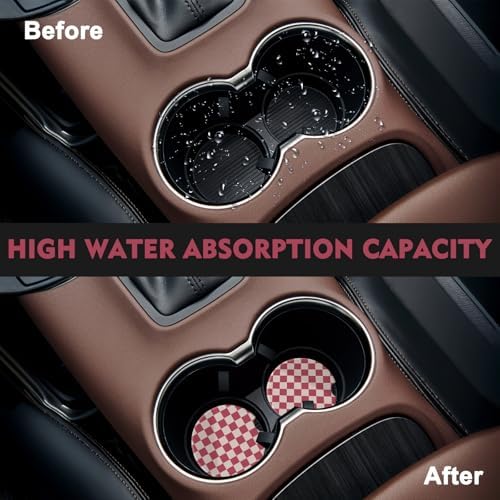 2 Pack Car Coasters for Cup Holders, Cute Car Accessories Interior - Image 2