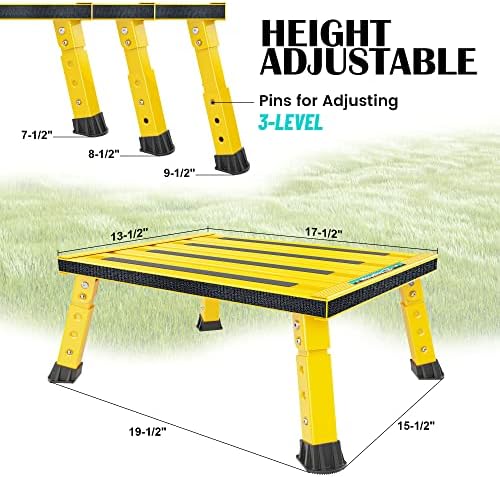 Marudina Adjustable RV Step Stool w/Cover, Large Platform - Image 2