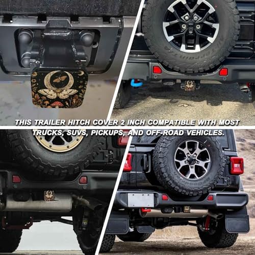 Moth Butterfly Tow Hitch Covers Heavy Duty Rubber Trailer Hitch Cover 2" - Image 5