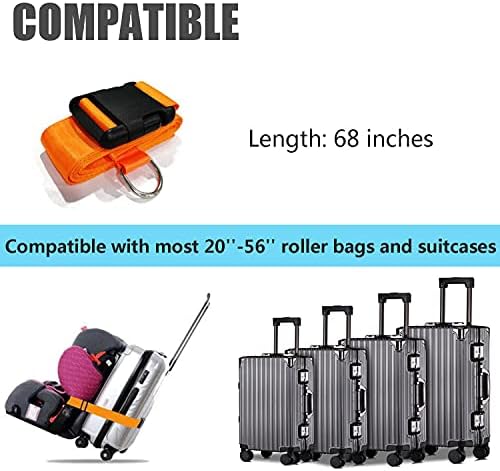 Car Seat Belt Strap to Suitcase, Convert Kid Car Seat and Carry-on Luggage to - Image 2