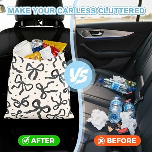 Black Bow Car Trash Bag - Image 5