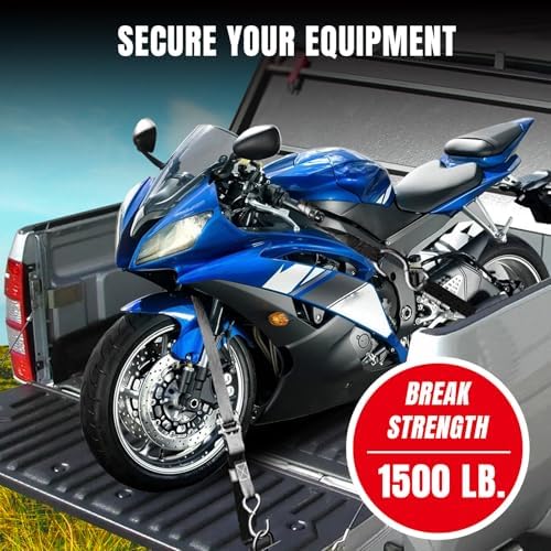 Jack Boss 1500 lbs Break Strength Ratchet Tie Down Straps Set, Fits - Image 5