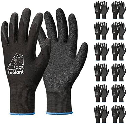 toolant Crinkle Latex Work Gloves, 12 Pairs by toolant