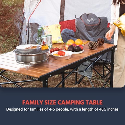 Large Roll-up Aluminum Camping Table – Adjustable Height, Heat-Resistant - Image 6