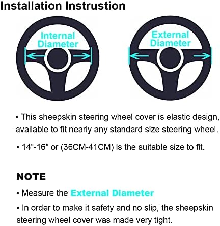 3Pcs Set Fashion Fluffy Fuzzy Wool Fur Soft Steering Wheel Cover - Image 6