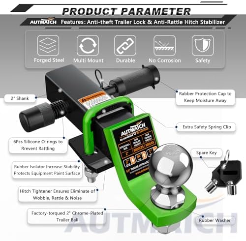 AUTMATCH Trailer Hitch Ball Mount - Image 4