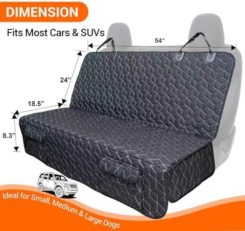 Meginc Dog Car Seat Cover-Waterproof Bench Back Seat Protector - Image 3