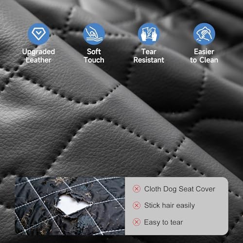 Dog Car Seat Cover Waterproof Vegan Leather, Scratchproof, Hard Bottom Back - Image 2